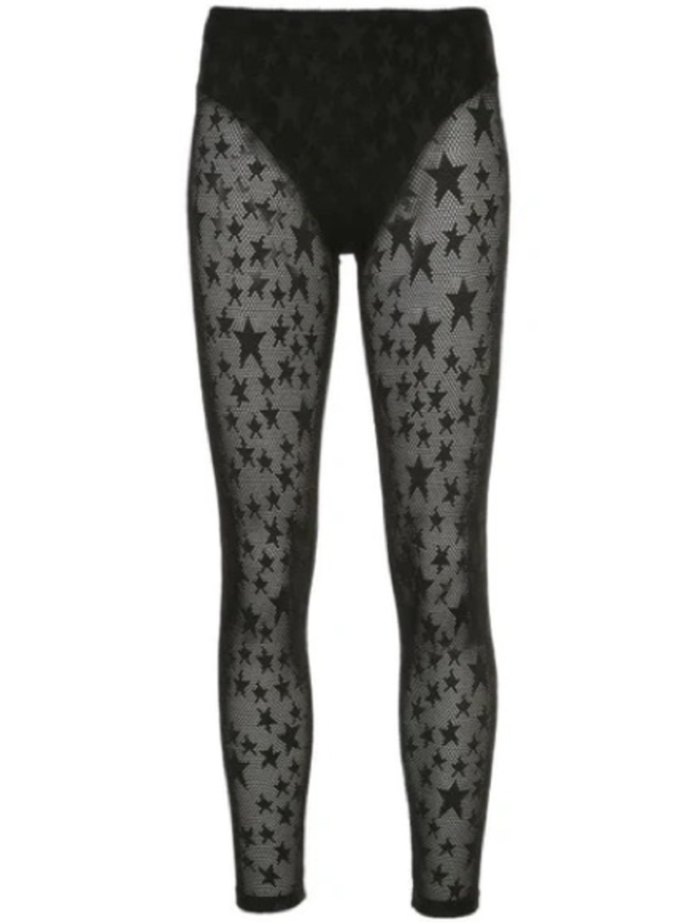 Adam Selman Sport Black Star Mesh Leggings